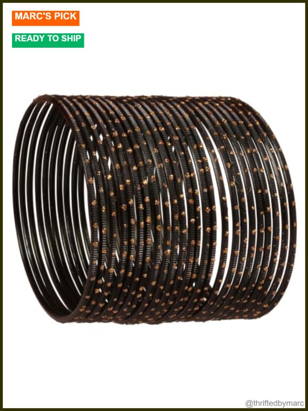 Indian Bollywood Alloy Metal Bangle Bracelets Set of 24 Large Antique Gold Tone